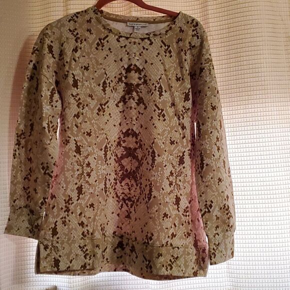 Isaac Mizrahi LIve! SNAKE PRINT PULLOVER SWEATSHIRT S - Picture 3 of 7